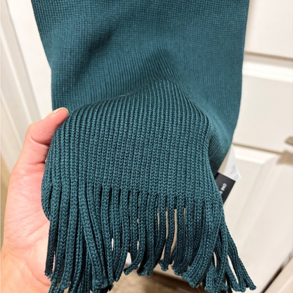 Hugo Boss Albas 100% Virgin Wool Knit Fringe Scarf